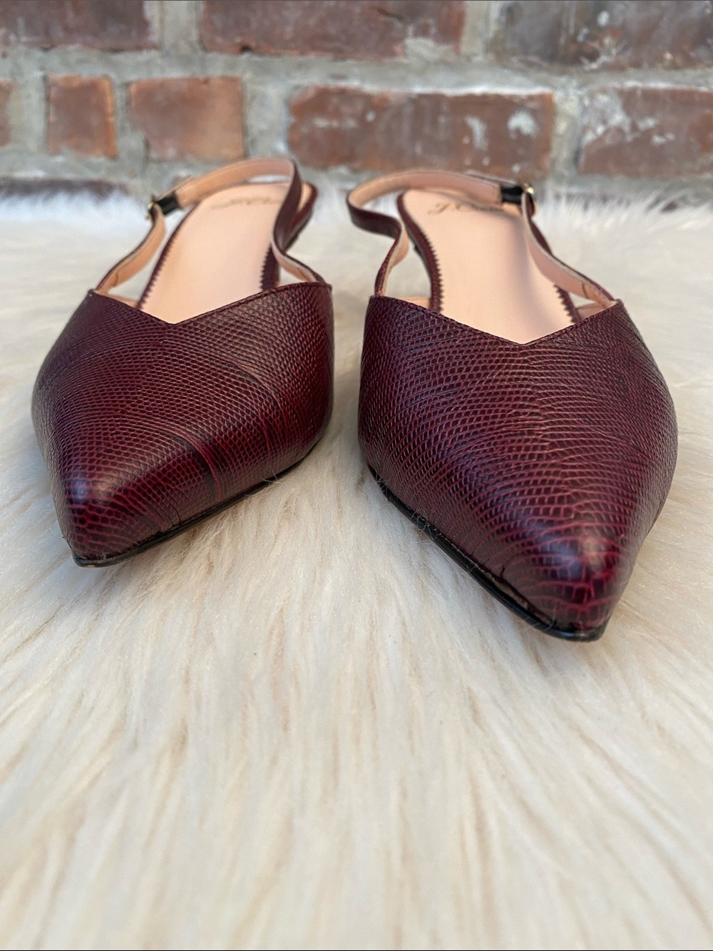 J. Crew Sophia Slingback Leather Kitten Heel Pumps, Size 7 - Picture 12 of 16